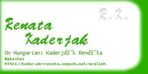renata kaderjak business card